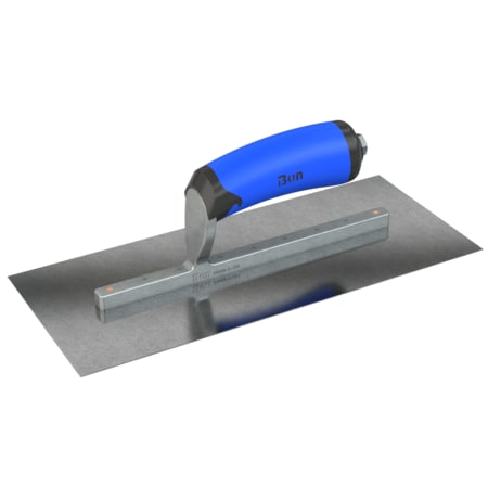 Steel City Trowels By Bon Finish Trowel, Square, Carbon Steel, 12 X 5, Comfort Grip 67-225